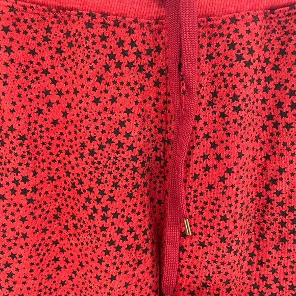 SUNDRY joggers/lounge pants. Size 1 Small red w/black stars - Picture 4 of 5